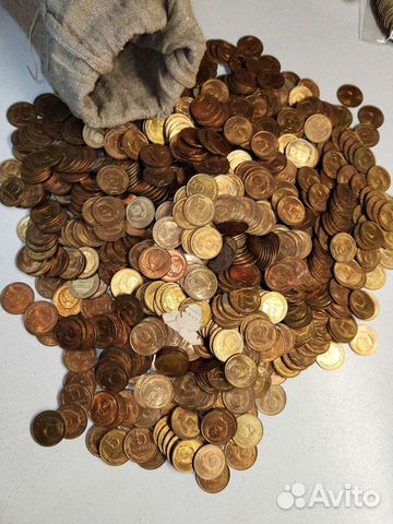 Новые монеты 5 коп 1991 г. около 5 кг