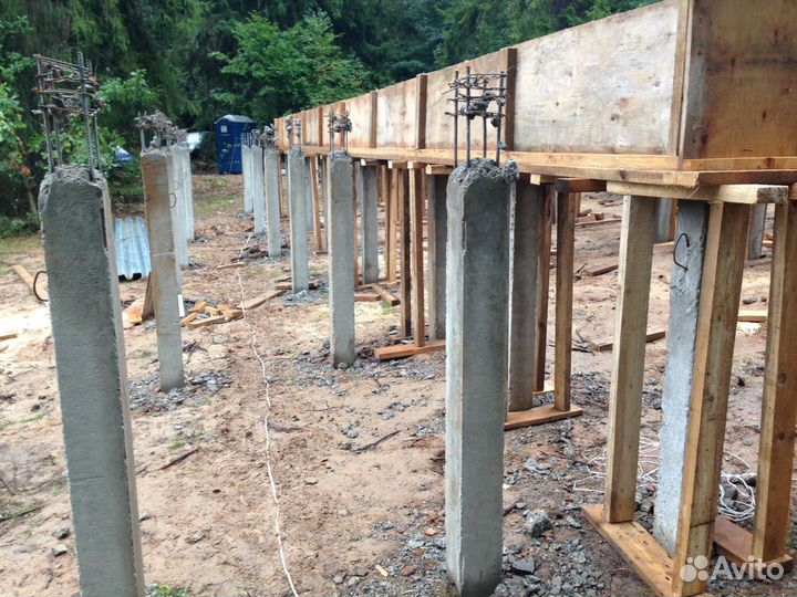 Фундамент на ж/б сваях.Забивка ж/б свай