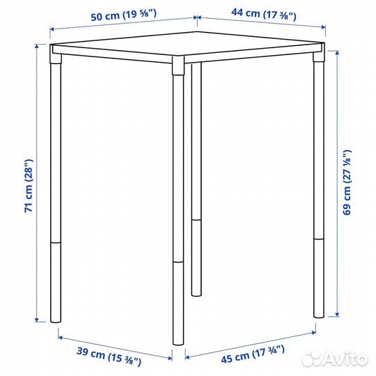 Fejan IKEA 404.690.19 Стол садовый 50x44 см Белый