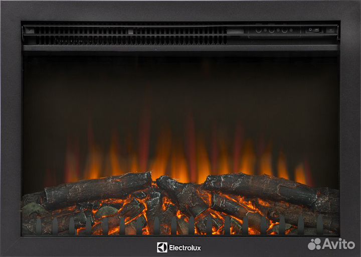 Электрокамин с широким очагом 2D Electrolux EFP/P-2520LS N с порталом Firelight Stretto 25 белый