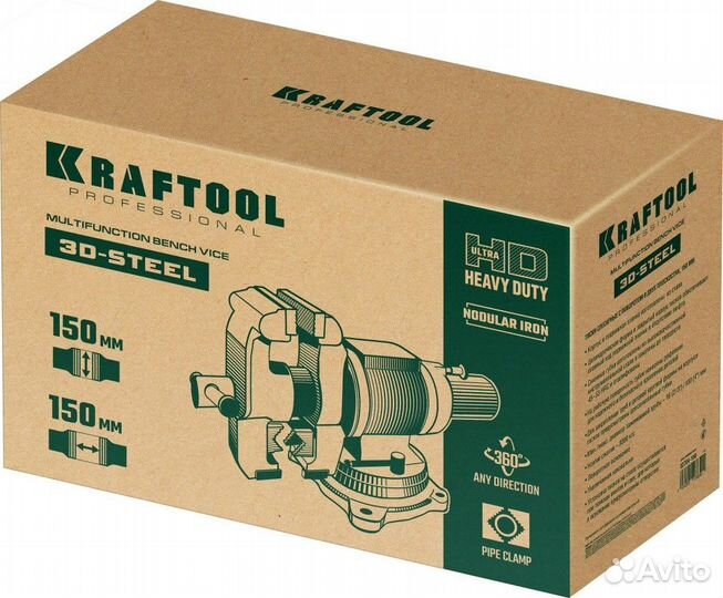 32704-150 kraftool 3D-steel 150 мм, Слесарные тиск