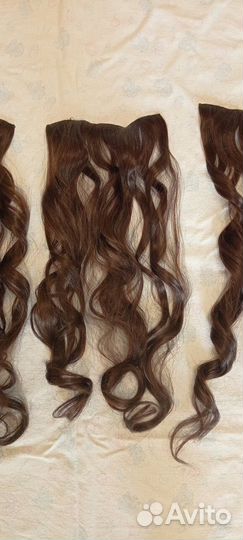 Накладные волосы на клипсах. Шиньон