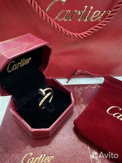 Золотое кольцо cartier гвоздь