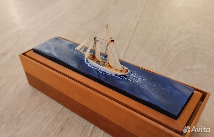 Модель корабля. Парусник. Шхуна Elbe No.4. 1906г