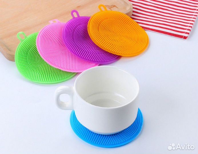 Губка/ щетка силиконовая набор 3 штуки