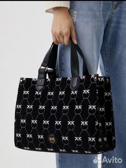 Сумка шоппер Pinko жаккард монограмм