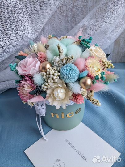 Интерьерные букеты-композиции из сухоцветов