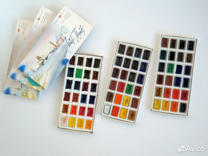 Акварель Белые ночи, карандаши, гуммиарабик и др