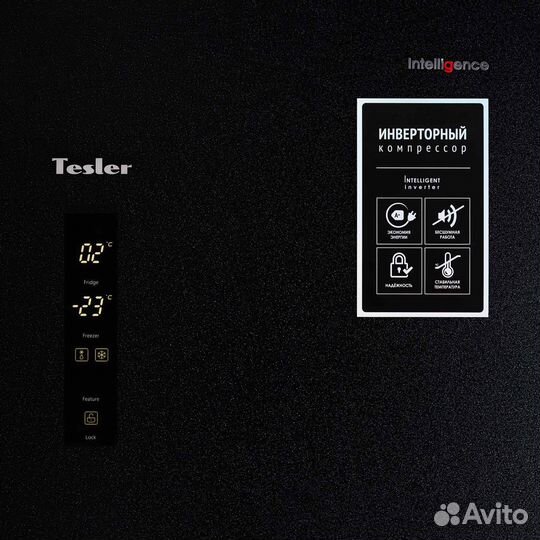 Холодильник Side by Side tesler RCD-545I black