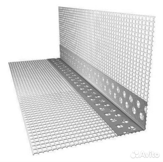 Уголок фасадный пластиковый с сеткой 10мм, 2,5 м