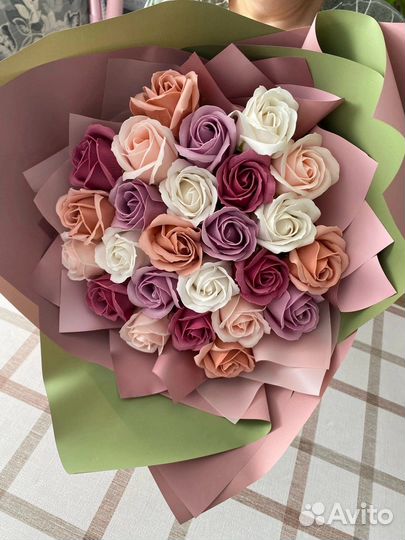 Букет из мыльных роз