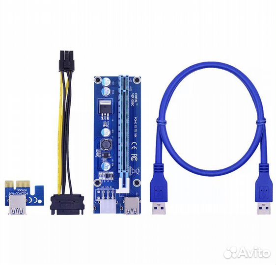Райзер pci-e, chipal, ver0006c, 6-pin, molex