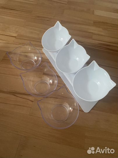 Набор мисок для кошек и котов на подставке