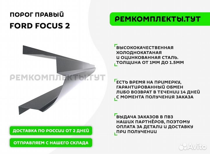 Порог правый Ford Focus 2