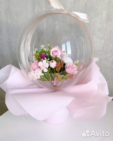 Цветы в шаре оригинальный подарок 8 марта