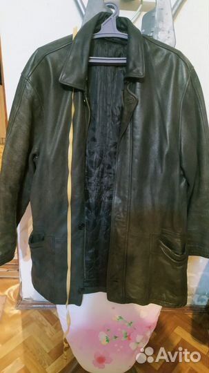 Кожаная куртка мужская 54 56