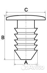 Крепёж автомобильный, пистон, клипса