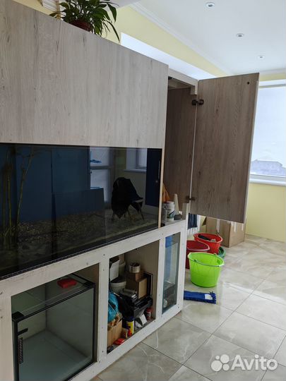 Аквариумная стойка, аквариум, со всем наполнением