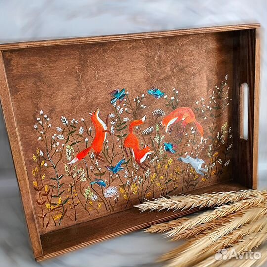 Поднос декоративный с росписью