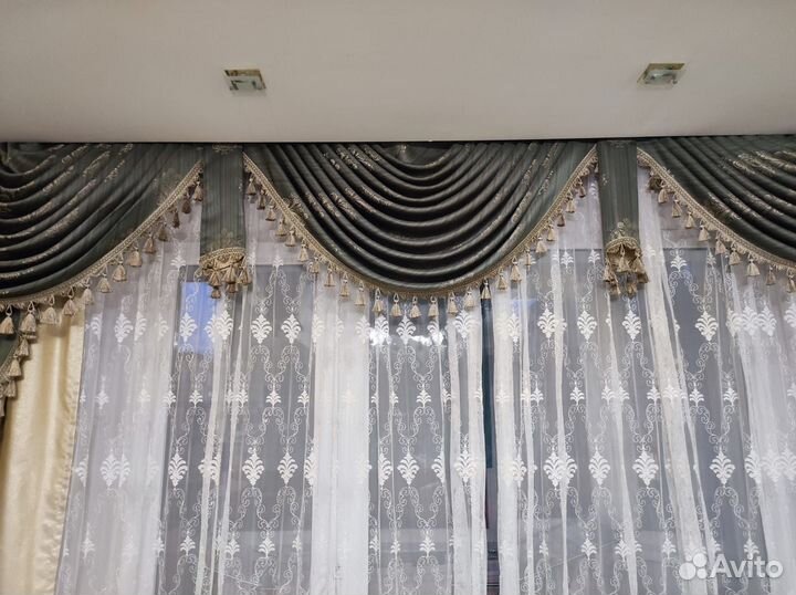 Шторы с ламбрекеном бу