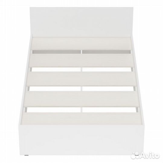 Кровать белая Стандарт 1200, цвет белый, шхгхв 123,5х203,5х70 см., сп.м. 1200х2000 мм., без матраса