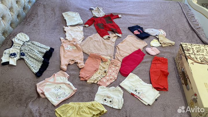 Детские вещи пакетом от 0 до года для девочки