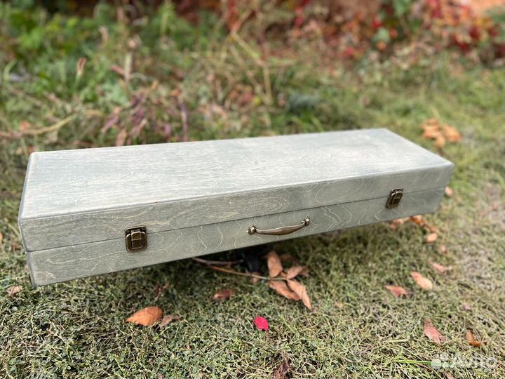 Шашлычный набор в деревянном чемодане № 8