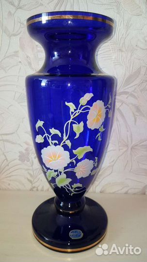 Ваза Богемия кобальт