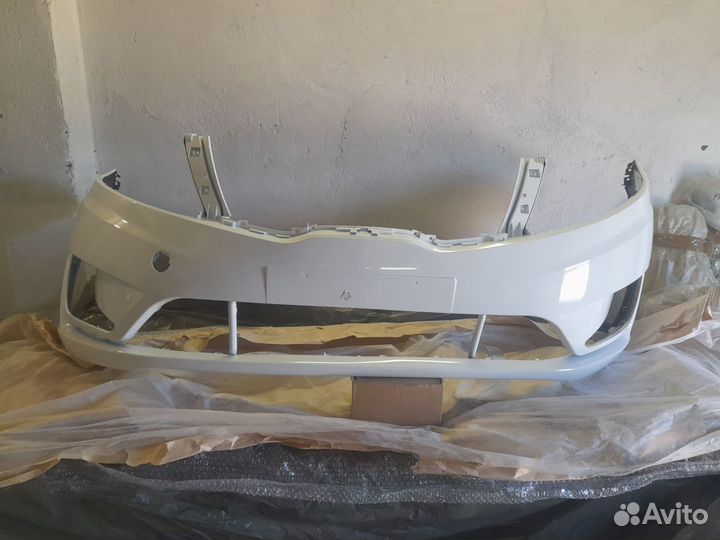 Бампер передний Рио 11-15 (pgu белый)