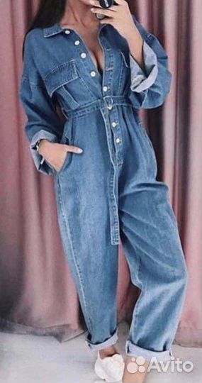 Комбинезон джинсовый женский