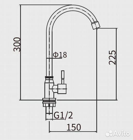 Смеситель для кухни fashun a54193 Сатин