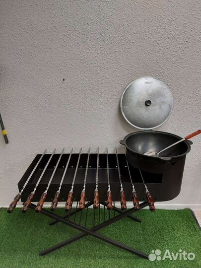 Мангал-печь+казан 16 л + шампура