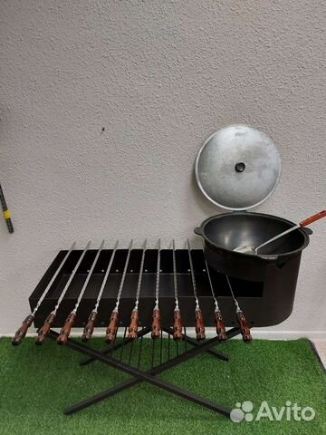 Мангал-печь+казан 16 л + шампура