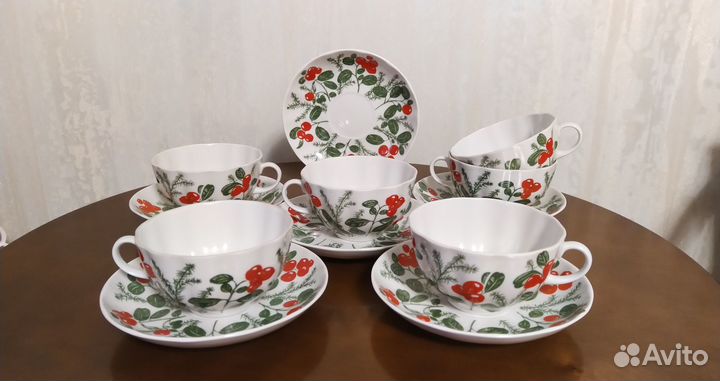 Чайный сервиз лфз на 6 персон брусника