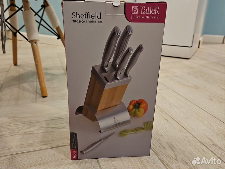 Новый набор ножей с подставкой Taller sheffield