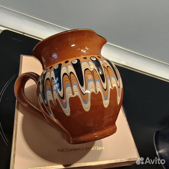 Молочник, кувшин, соусник новый глиняный