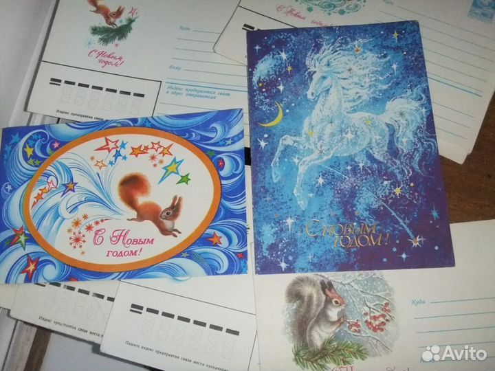Новогодние советские открытки СССР Новые чистые