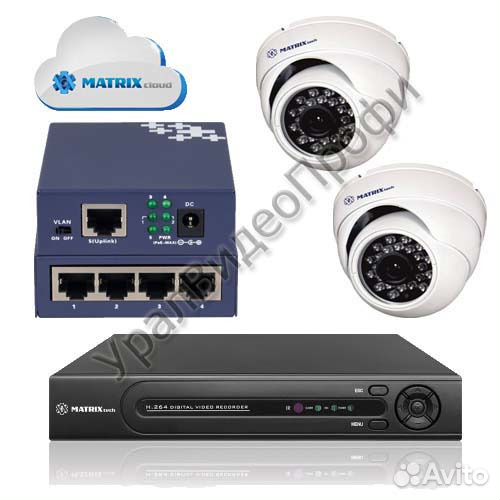 Система видеонаблюдения IP для помещений 2шт 960Р