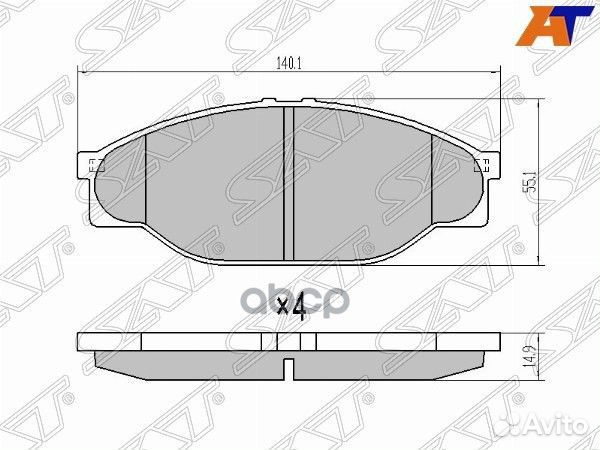 Колодки тормозные перед toyota hiace/hilux 89-96