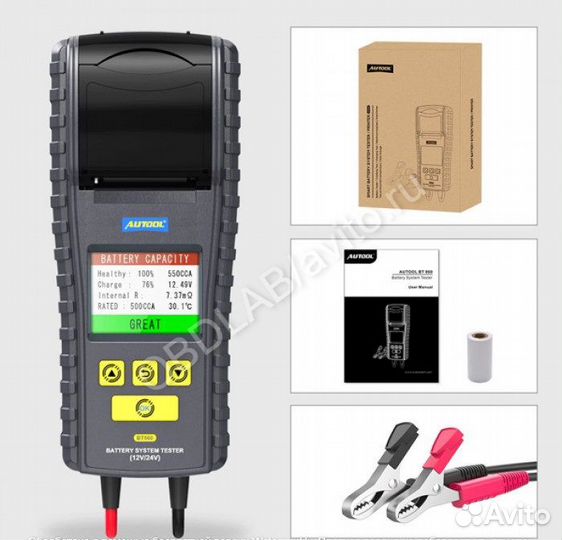 Тестер акб Autool BT860 с русским языком