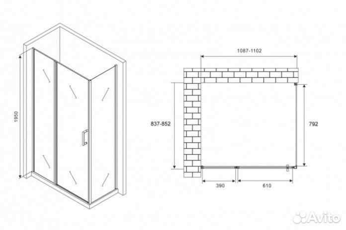 Душевой уголок Abber Sonnenstrand AG04110MS-S85M 110x85