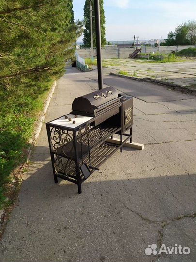 Мангал с печью под казан