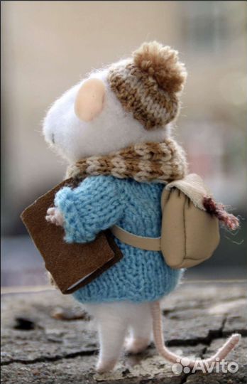 Игрушка ручной работы валяный мышонок