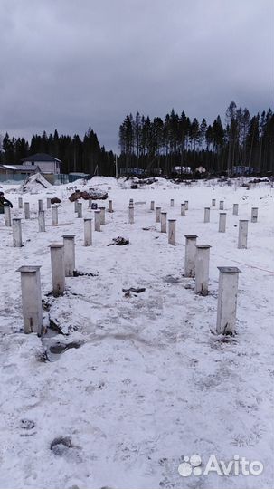 Железобетонные сваи с установкой