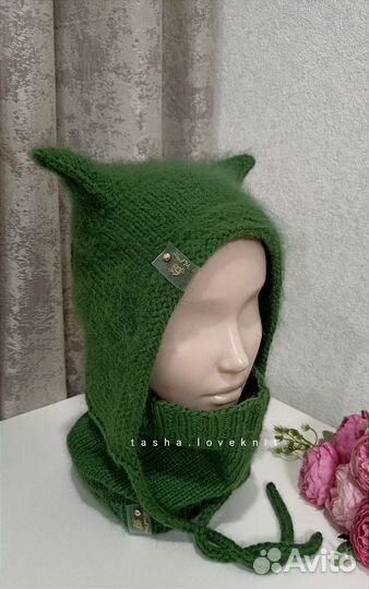 Чепчик и снуд из пуха норки