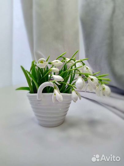 Подснежники из холодного фарфора