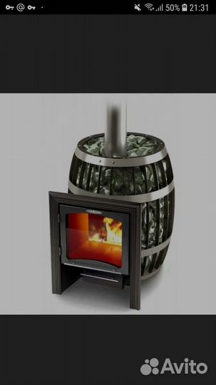 Чугунная печь для бани Термофор, бак нерж для воды