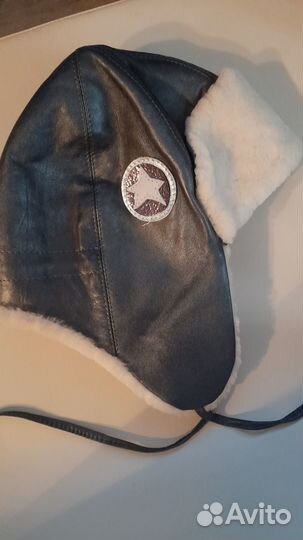 Детская ушанка натуральная кожа, овчина