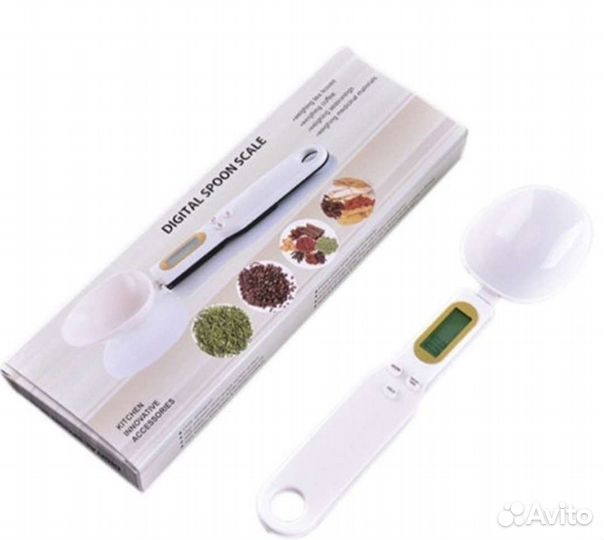 Электронная ложка весы белая