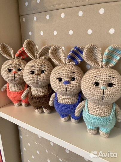 Игрушки вязаные крючком зайка / зайчик валентинка